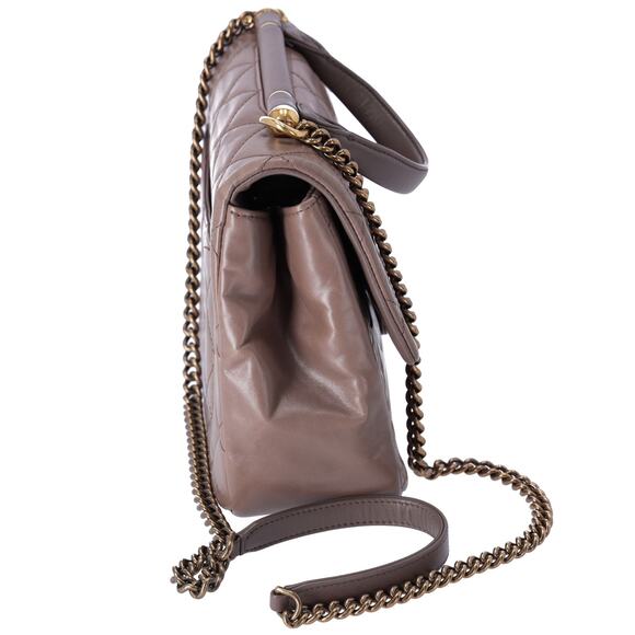 CHANEL Glazed Calfskin Quilted Medium Top Handle Flap Bag Dark Gray - Picture 8 of 10